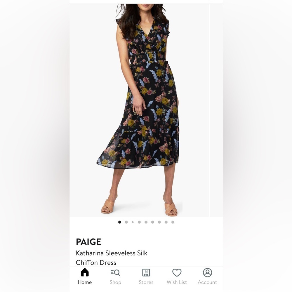 PAIGE Katharina Sleeveless Silk Chiffon Dress Women’s XS